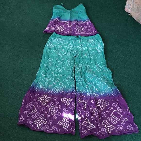 2 pc Purple & Teal BoHo style outfit - M/L - Picture 3 of 8